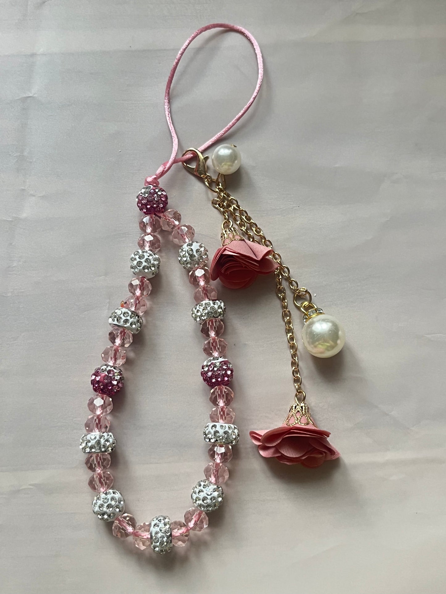 006 mobile phone chain pink shiny chain