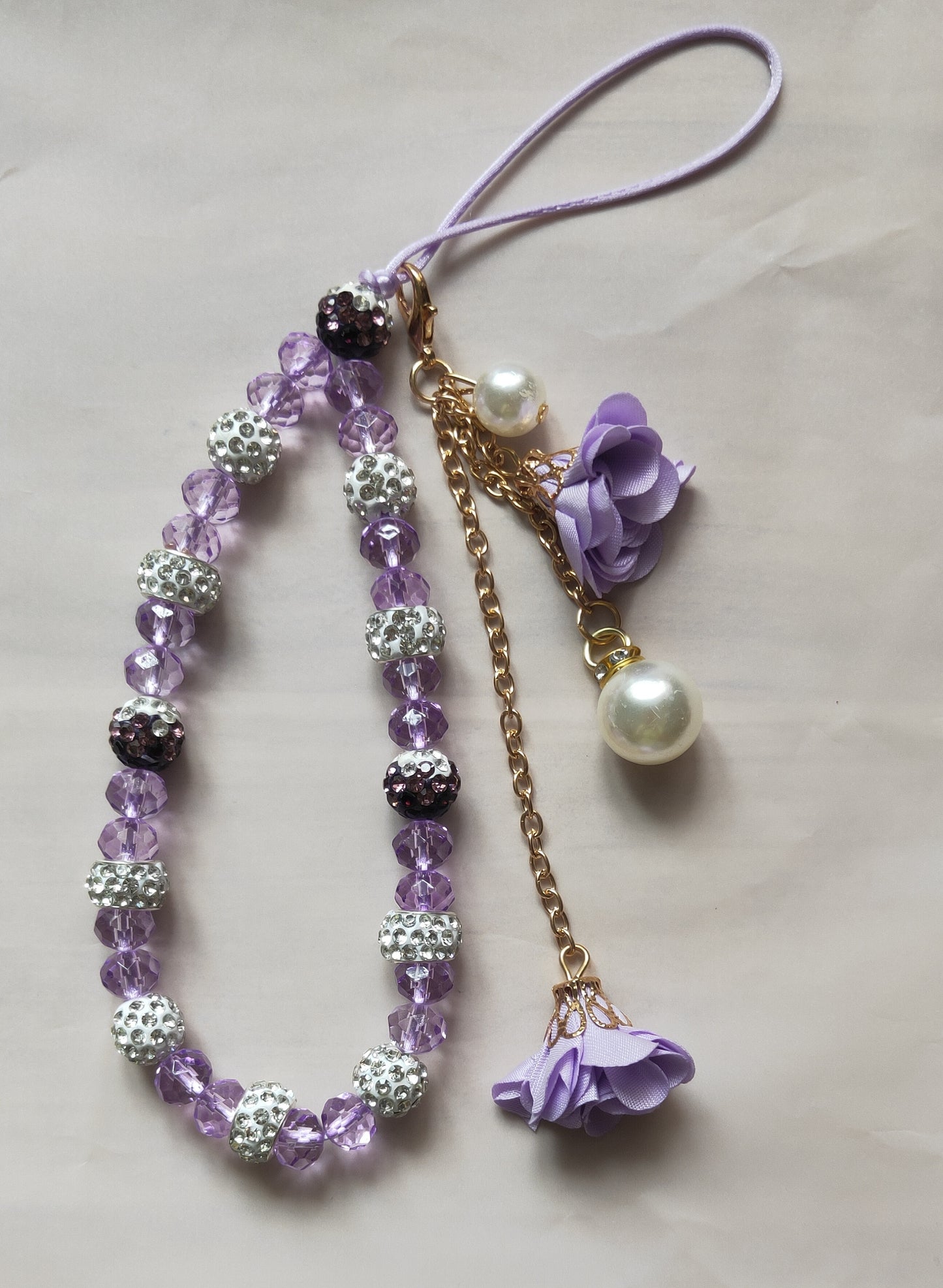 007 mobile phone chain purple shiny chain